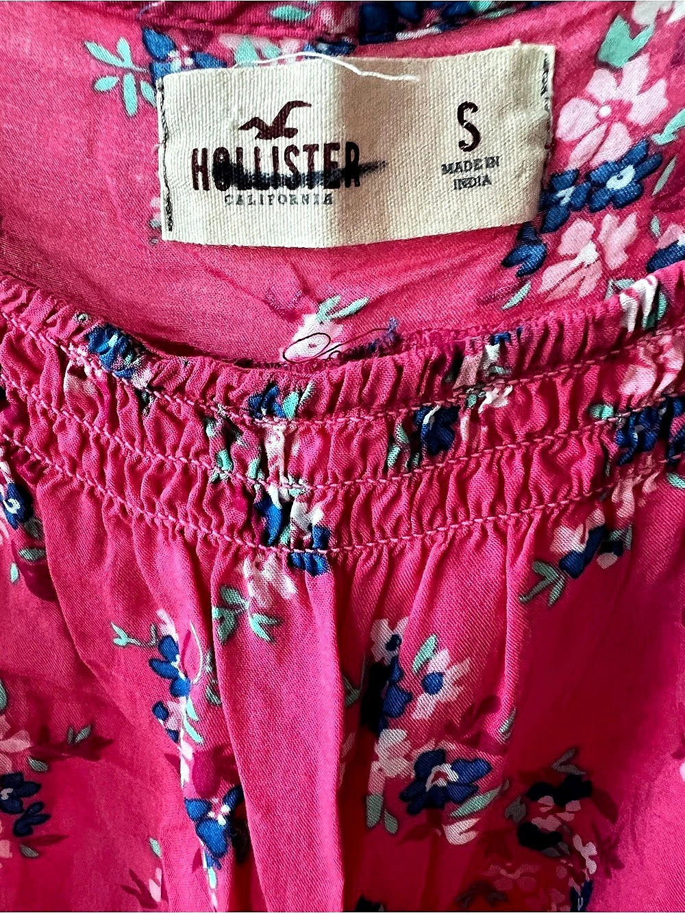 Hollister Floral Tank Top in Pink & Blue Size Small - Picture 2 of 2